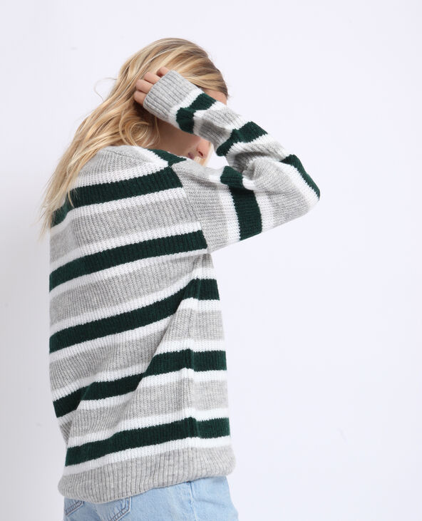 Pull à rayures gris clair - Pimkie