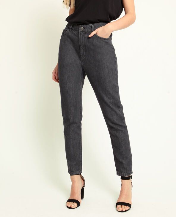 Jean taille haute gris foncé - Pimkie