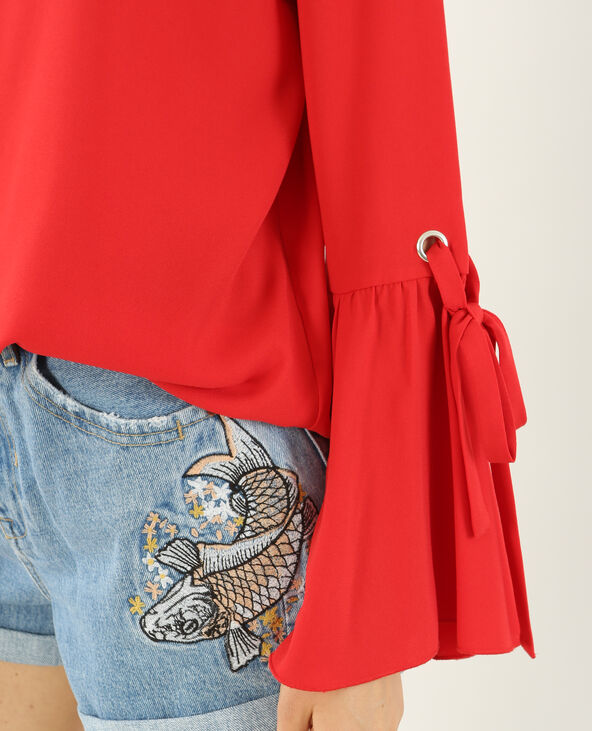 Blouse fluide manches pagode rouge - Pimkie