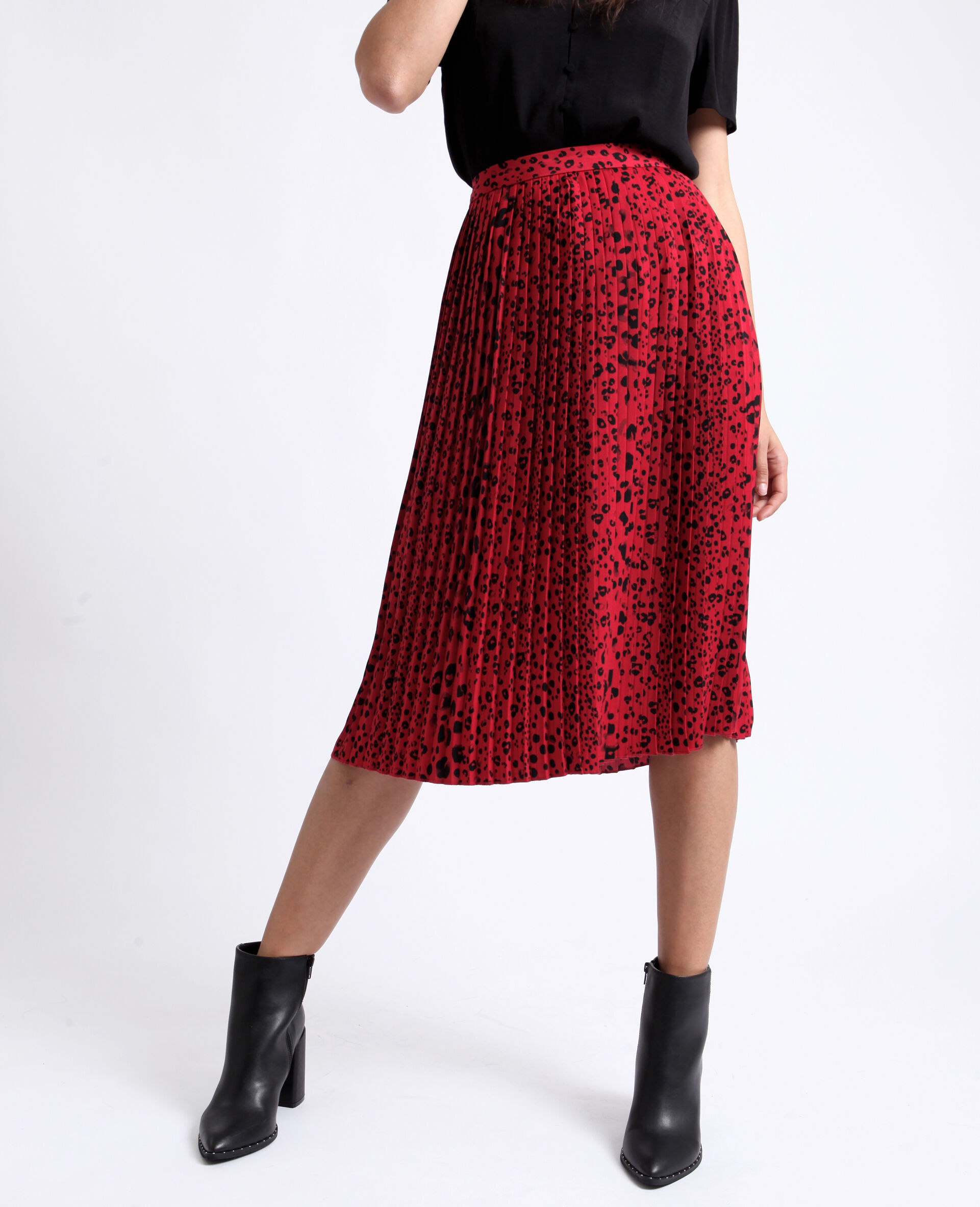 jupe leopard rouge