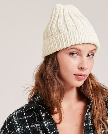 Bonnet en maille chenille écru - Pimkie