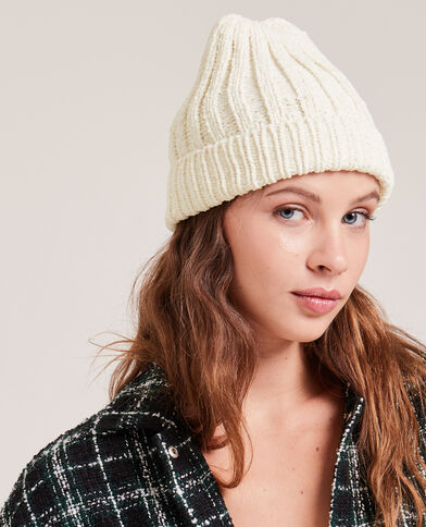 Bonnet en maille chenille écru - Pimkie