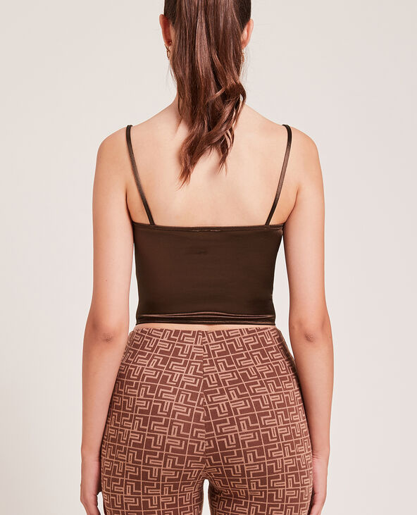 Brassière corset en satin marron - Pimkie
