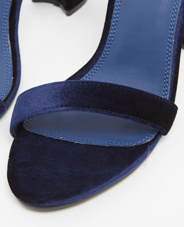 Sandales effet velours bleu foncé - Pimkie