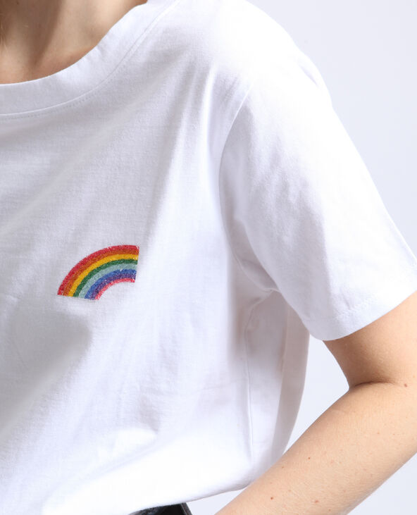 T shirt avec arc en sale ciel