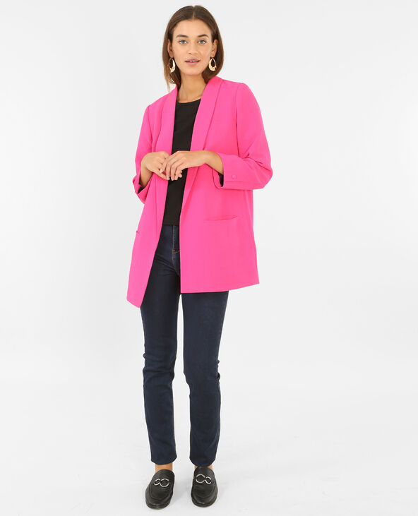 Blazer en crêpe rose fuchsia - Pimkie