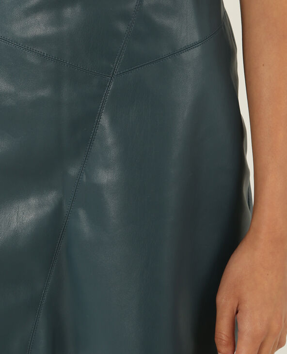 Jupe en simili cuir bleu foncé - Pimkie