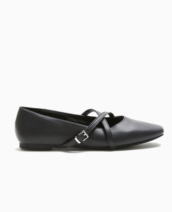Ballerines avec brides croisées noir - Pimkie