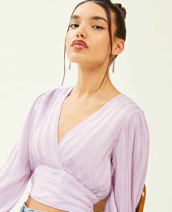 Top effet drapé à manches longues lilas - Pimkie