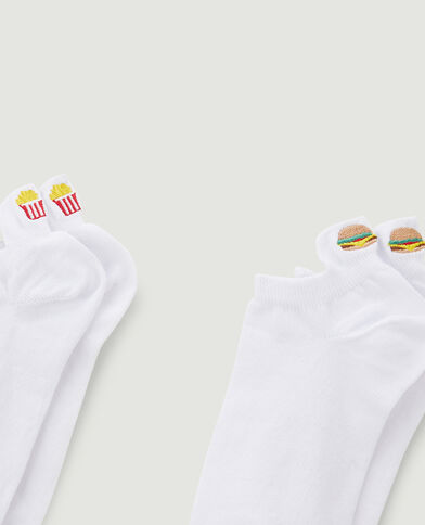 Lot de 2 paires de socquettes blanc - Pimkie