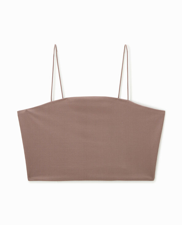 Brassière avec bretelles fines taupe - Pimkie
