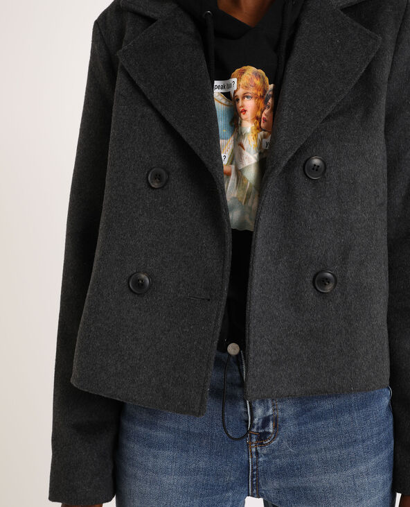 Manteau court gris chiné - Pimkie