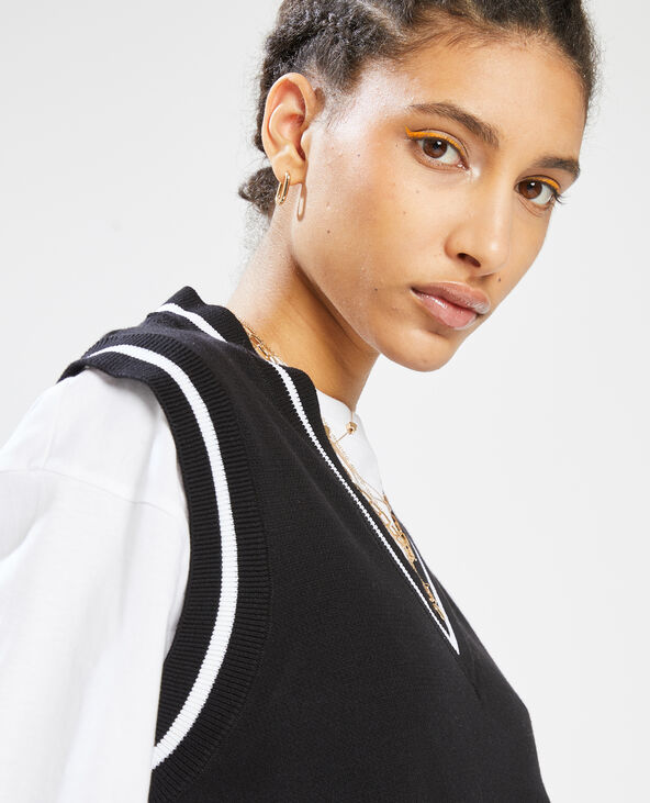 Pull sans manches col V noir - Pimkie