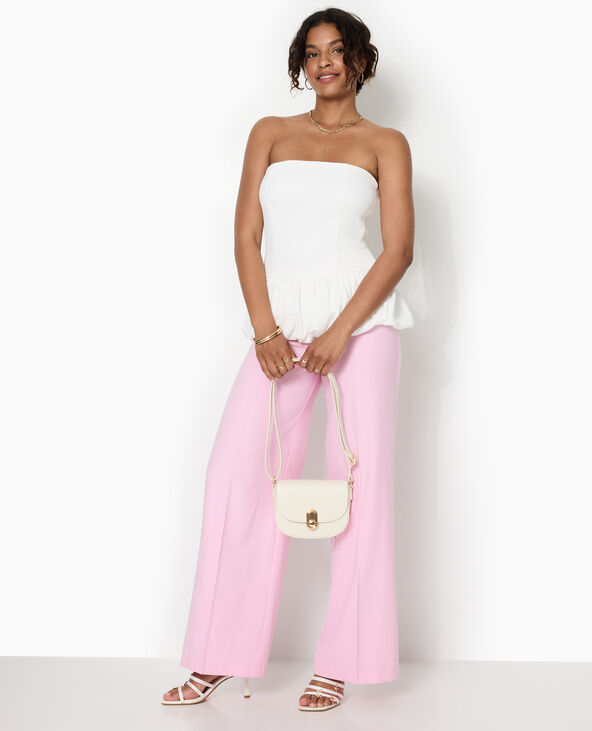 Top bustier avec empiècement balloon blanc - Pimkie
