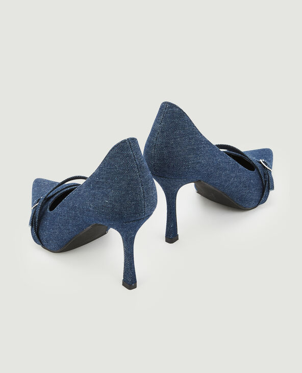 Escarpins en jean bouts pointus bleu foncé - Pimkie