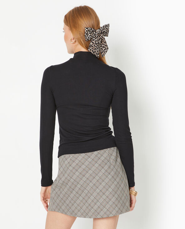 Top manches longues col montant noir - Pimkie
