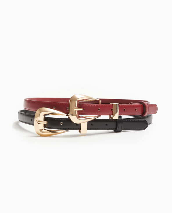 Ceinture fine en simili cuir noir - Pimkie