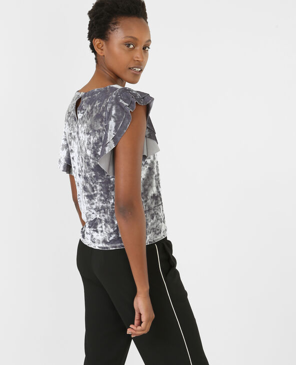 T-shirt velours argenté - Pimkie