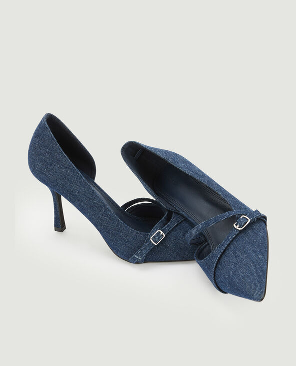 Escarpins en jean bouts pointus bleu foncé - Pimkie