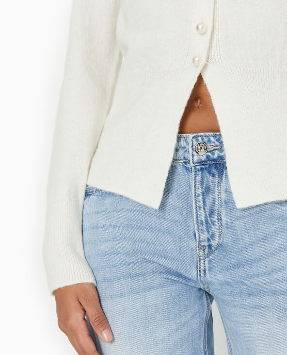 Gilet cintré avec boutons perles blanc - Pimkie