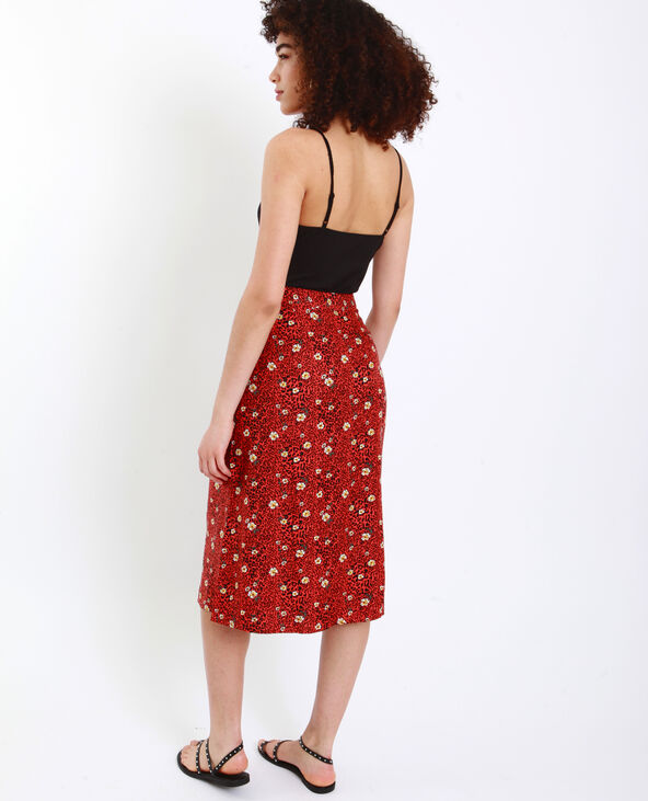 Jupe midi leopard marron - Pimkie