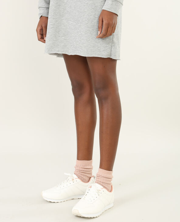 Robe sweat à volants gris chiné - Pimkie