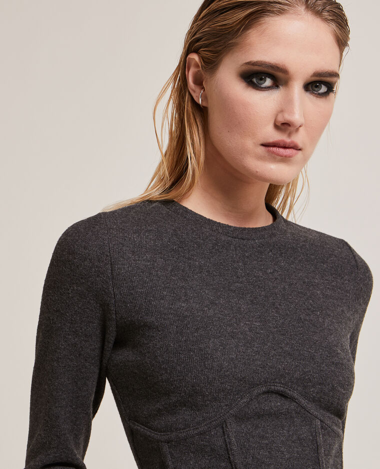 Pull façon corset gris chiné - Pimkie
