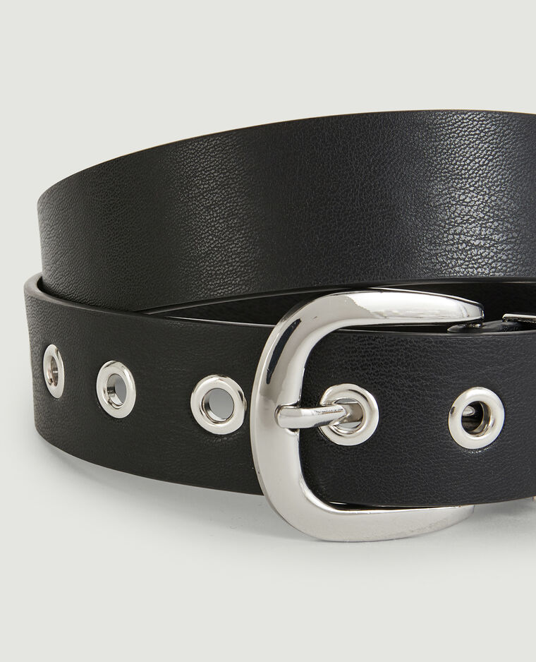 Ceinture œillets métalliques noir - Pimkie