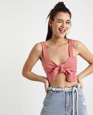 Crop top à nœud rouge - Pimkie