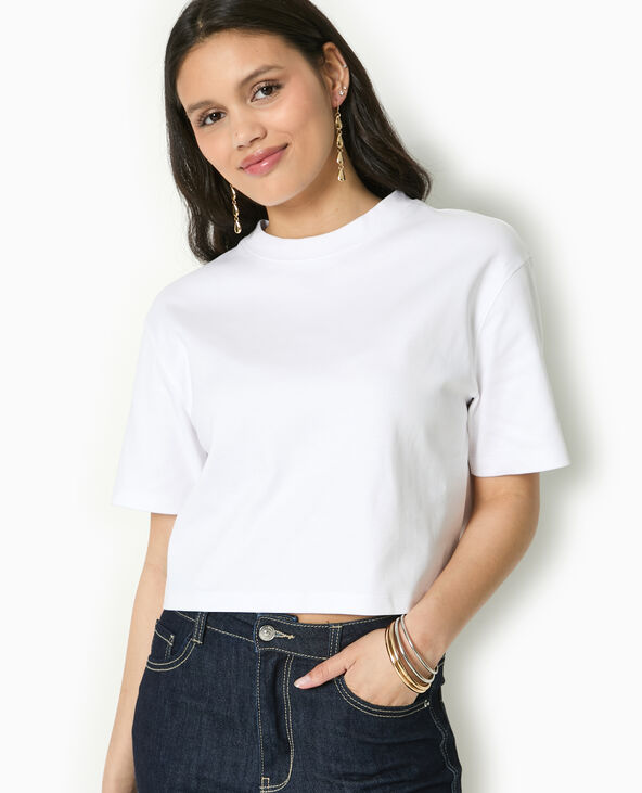 T-shirt ample et court blanc - Pimkie