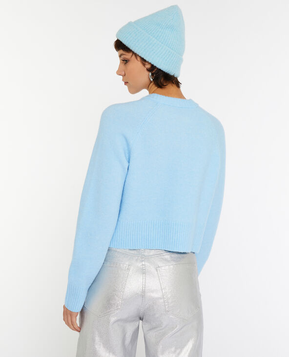 Gilet col rond bleu clair - Pimkie