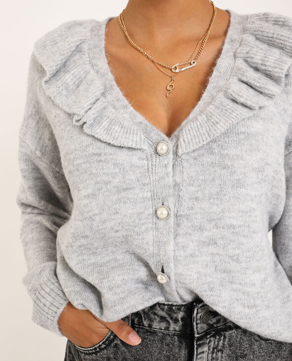 Gilet à volants gris - Pimkie