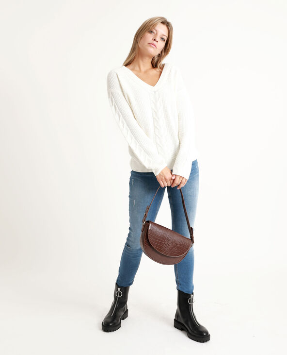 Pull torsadé blanc - Pimkie