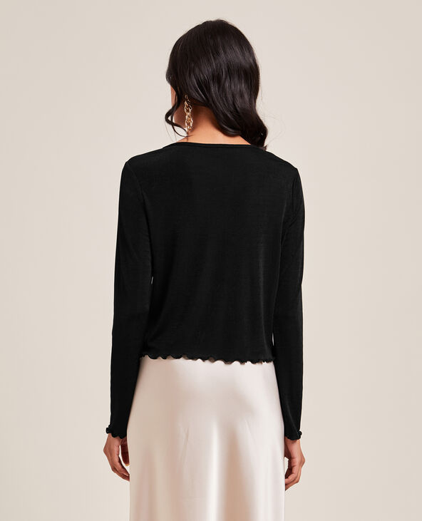 Gilet en maille fluide noir - Pimkie