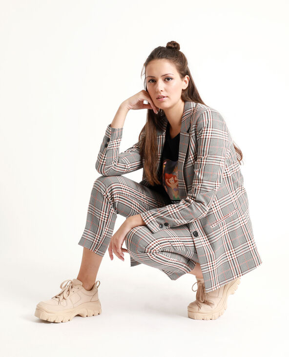 Blazer à carreaux beige - Pimkie