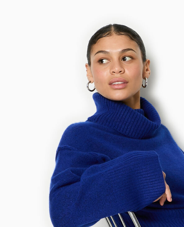 Pull col boule avec manches larges bleu électrique - Pimkie