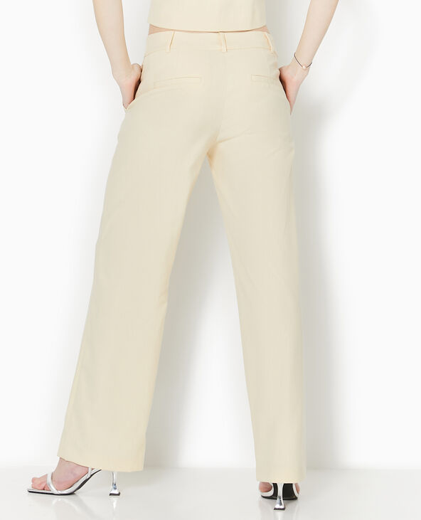 Pantalon droit taille basse beige - Pimkie