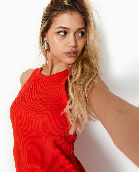 Robe débardeur maille côtelée rouge - Pimkie