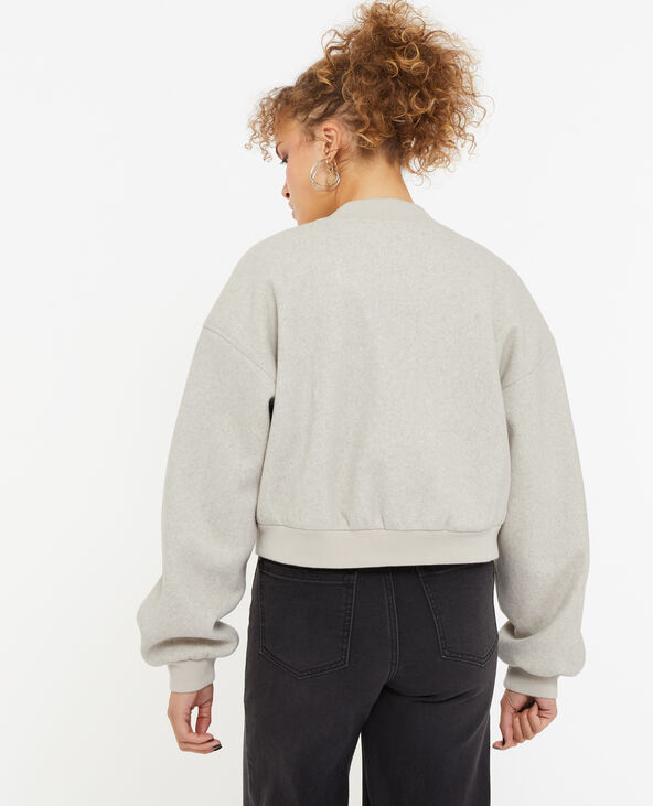 Blouson bomber façon drap de laine beige - Pimkie