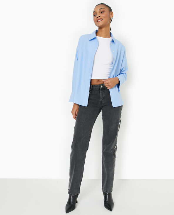 Chemise manches longues bleu - Pimkie
