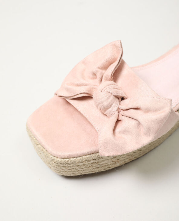 Mules plateformes avec nœud beige - Pimkie