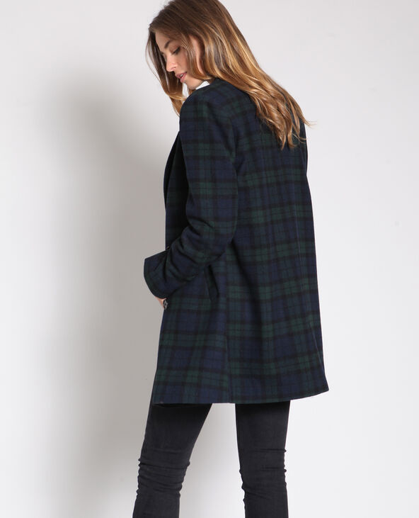Manteau à carreaux noir - Pimkie