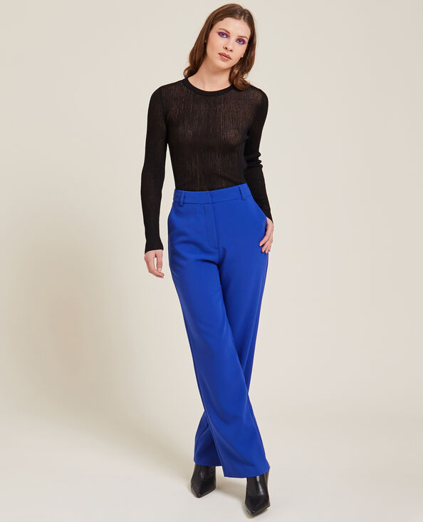 Pull maille côtelée transparente noir - Pimkie