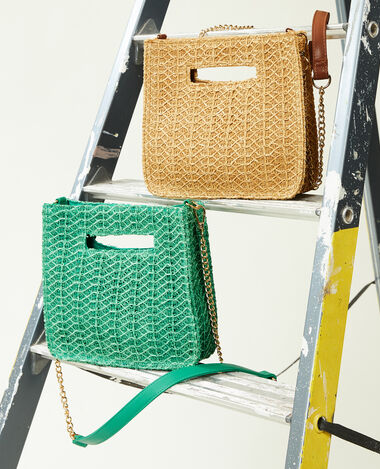 Sac rigide en paille beige - Pimkie