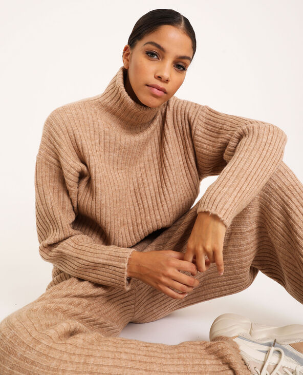 Pull col roulé beige - Pimkie
