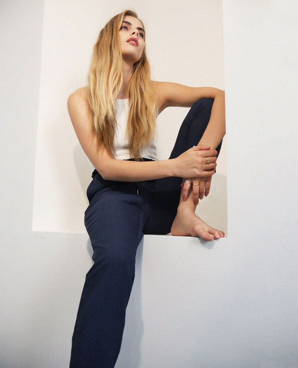 Pantalon fluide bleu marine - Pimkie