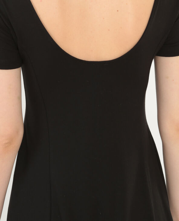 Robe trapèze dos rond noir - Pimkie