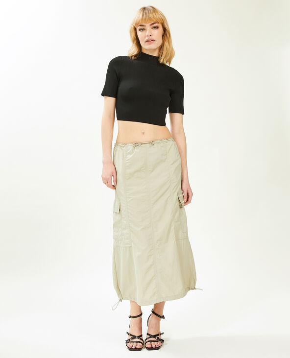 Jupe longue parachute vert de gris - Pimkie