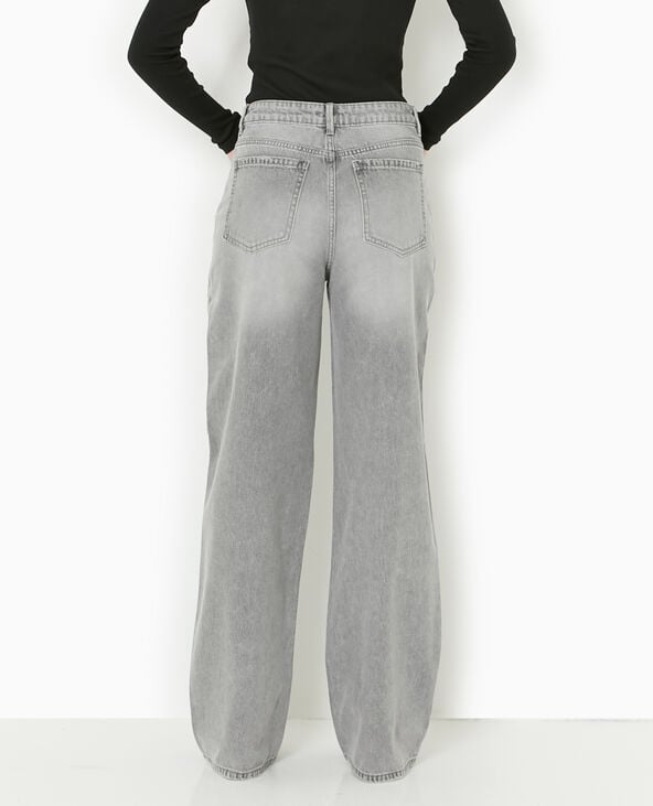 Jean straight avec strass gris clair - Pimkie
