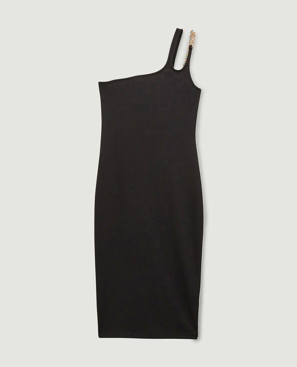 Robe moulante asymétrique noir - Pimkie